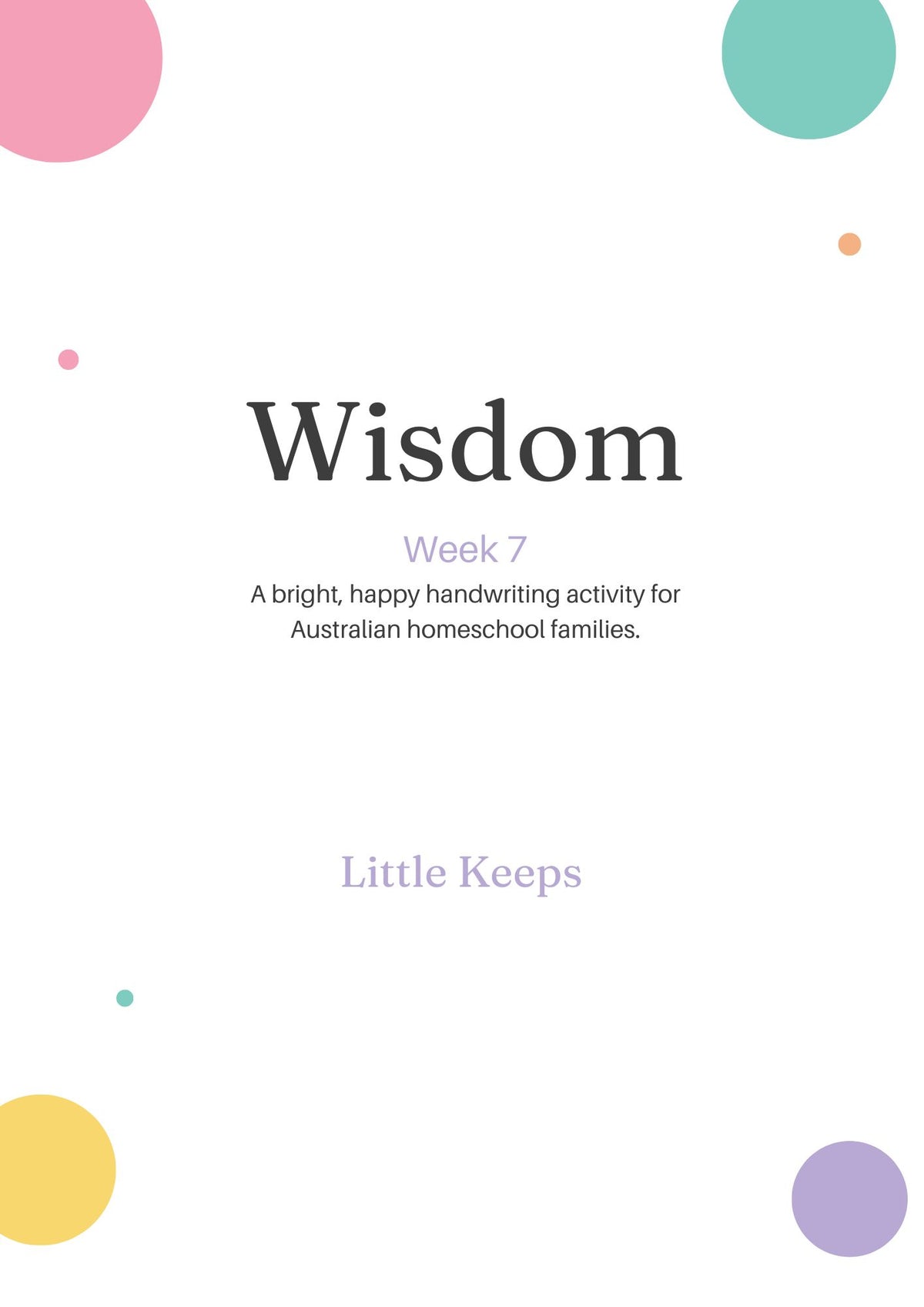 Little Keeps SEL (Social-Emotional Learning) Copywork Program