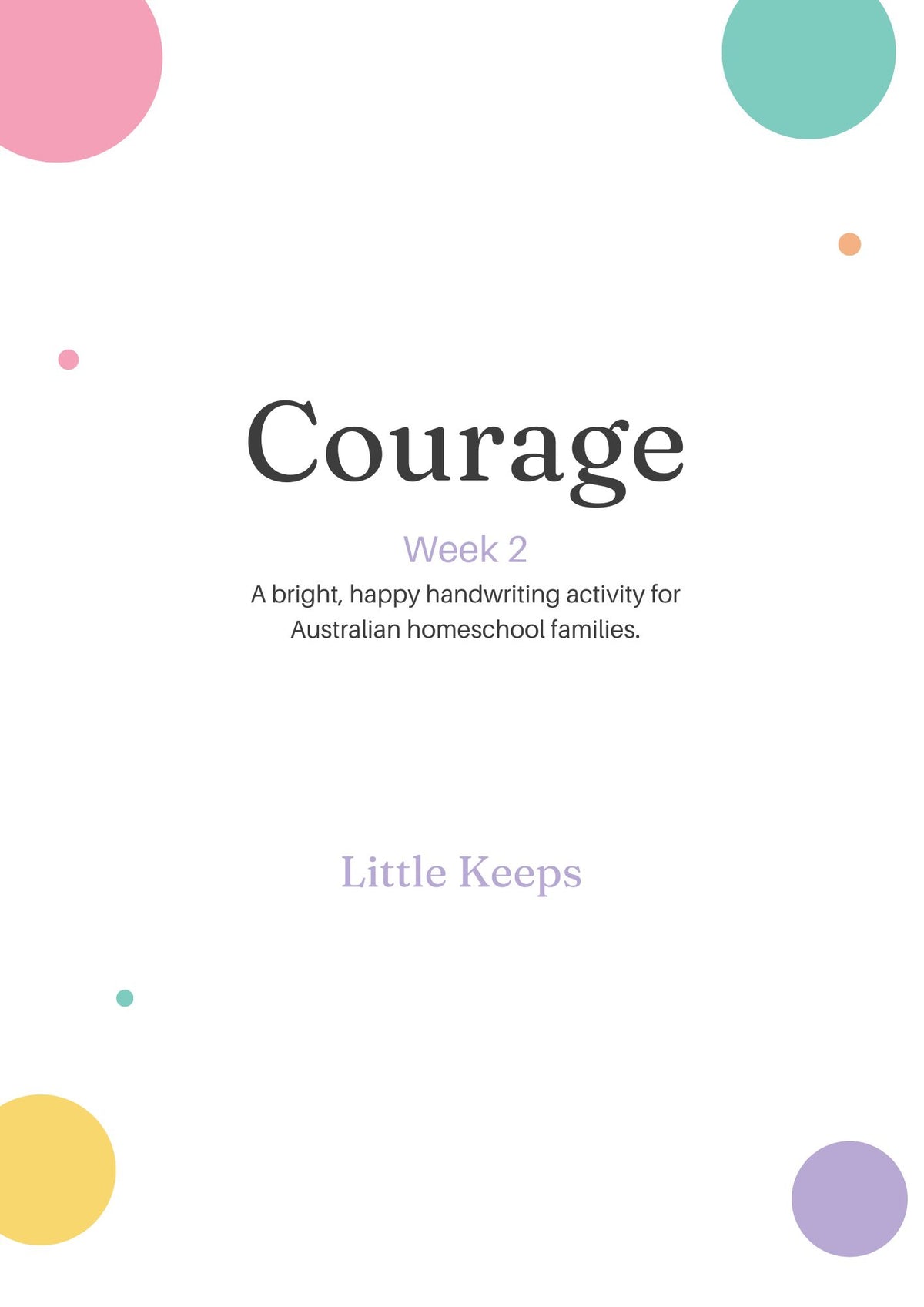 Little Keeps SEL (Social-Emotional Learning) Copywork Program