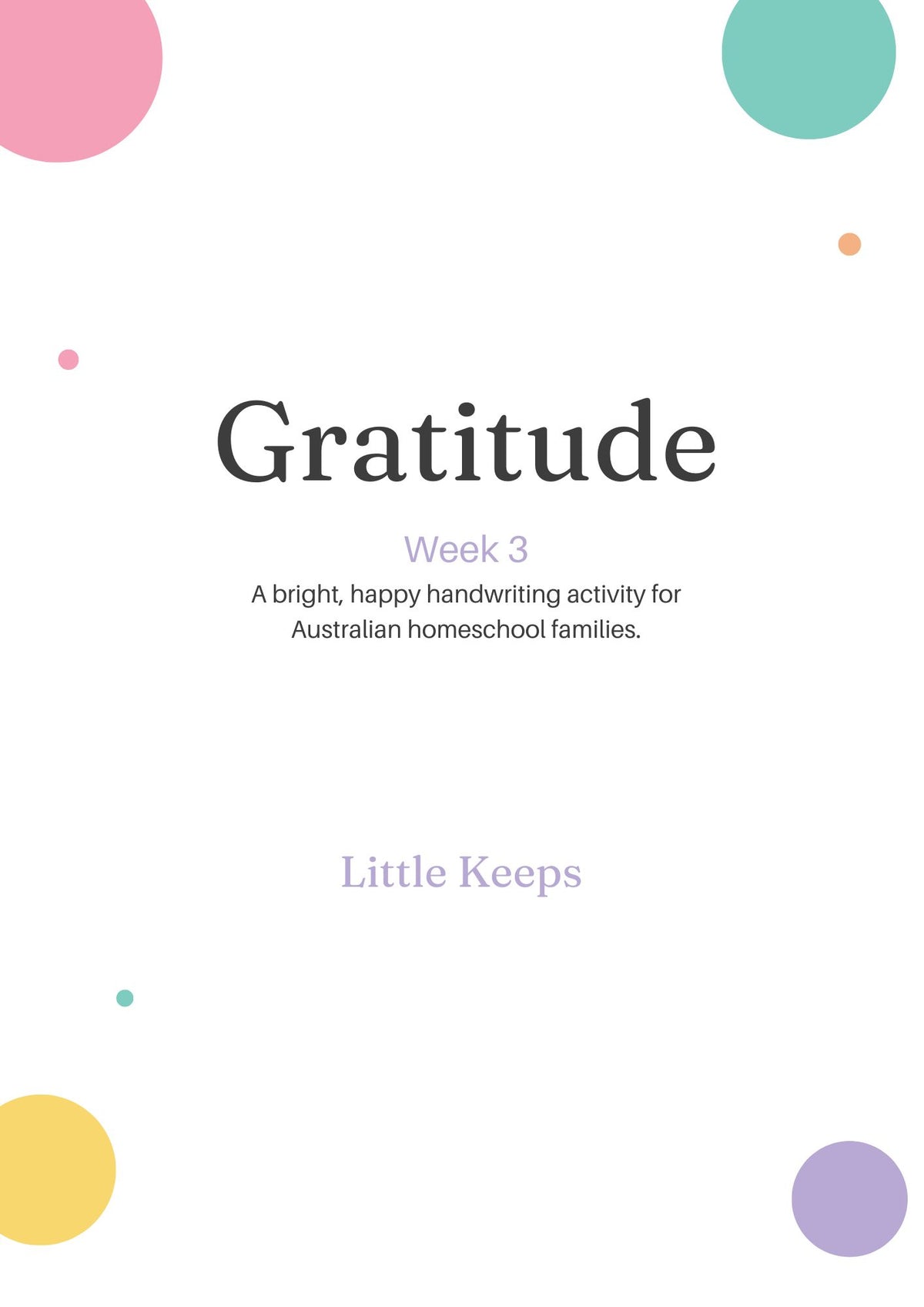 Little Keeps SEL (Social-Emotional Learning) Copywork Program