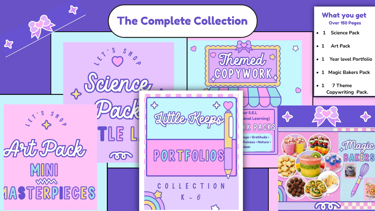 Little Keeps Complete Homeschool Bundle - Portfolio Art Science Cooking SEL Printables for K-6
